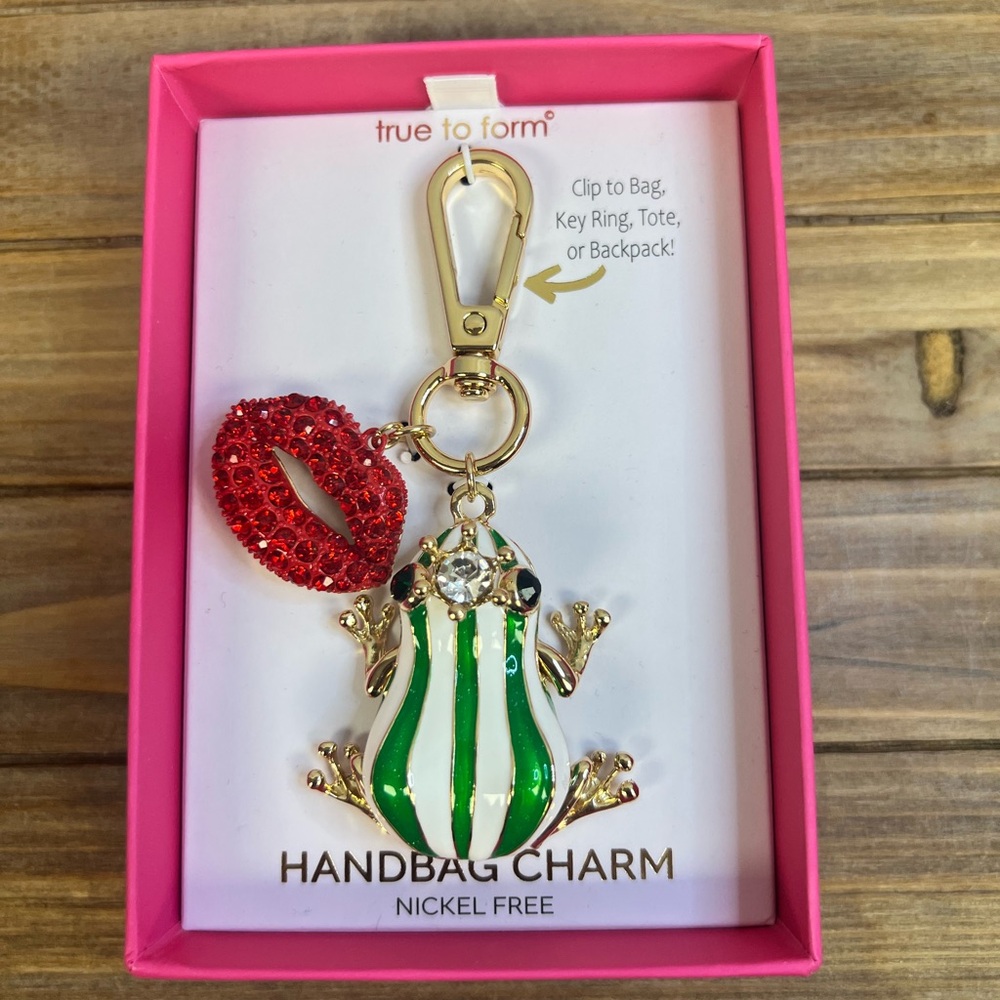 True to Form Frog and Lips Bag Charm - Picture 2 of 2